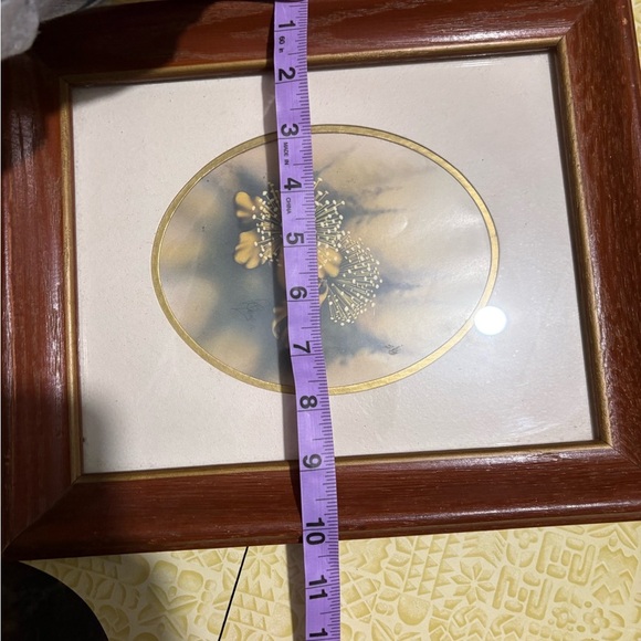 Vintage Floral Art in Wooden Frame - Picture 6 of 6